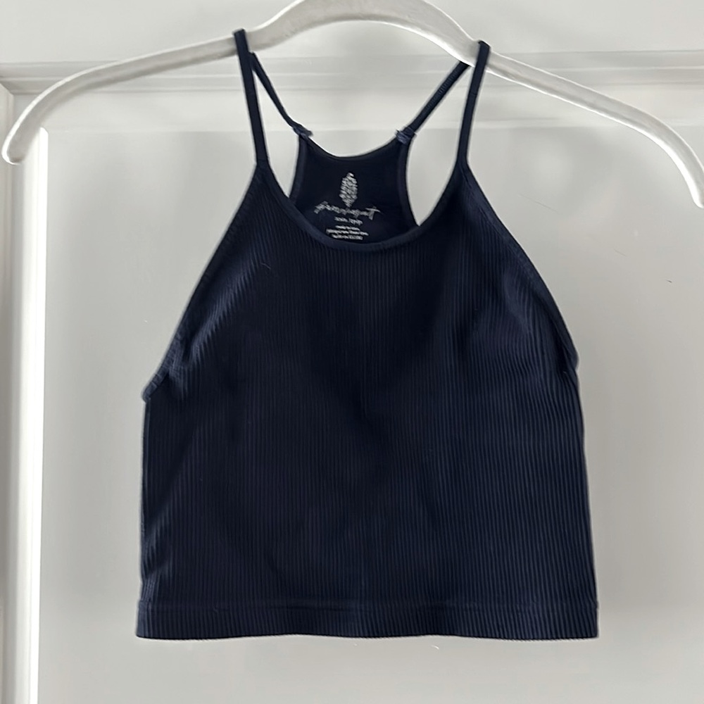 Free People Movement Happiness Runs Crop Tank, Midnight Blue, Size XS/S.